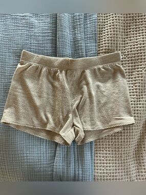 P.J. Salvage Women's Beige Knit Boxer Shorts
